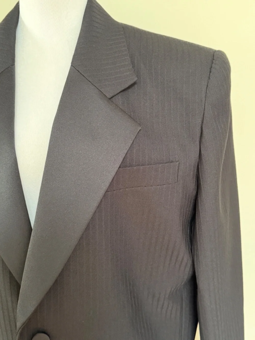 Saint Laurent YSL Runway Oversized Stripe Wool Tuxedo Blazer Jacket